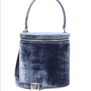 Staud Vitti Bag blue crushed velevet